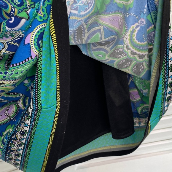 Laundry By Shelli Segal Blue and Green Paisley Dress - Picture 6 of 8
